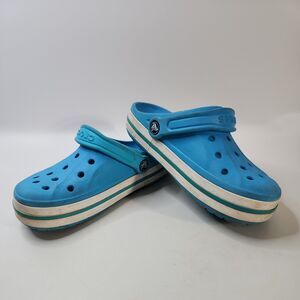 Crocs Men's Women's Bayaband Clog Slip On Size M4 W6 Digital Aqua White